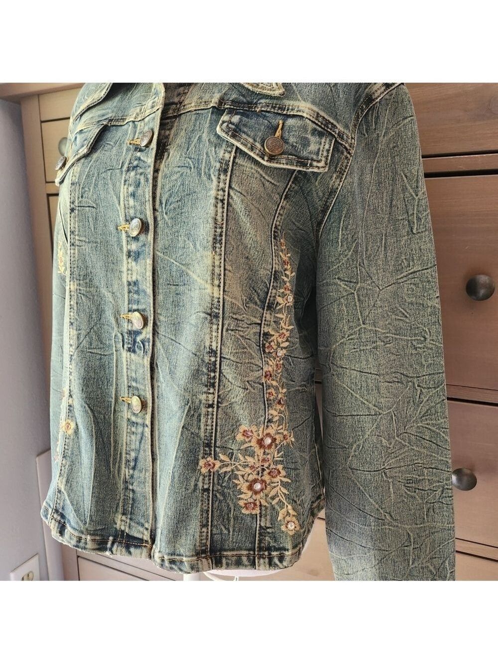 Vintage MCRD Michael R. Dan 1962 Embroiderd Denim Jacket Size Xl